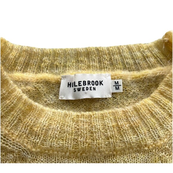 Holebrook Sweden Womens Sweater Jumper Yellow Crewneck Mohair Wool Lightweight M - Picture 5 of 7